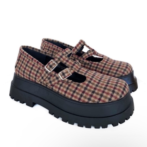 Urban Outfitters Shoes - Plaid Tonia Urban Outfitters Double Straps Mary Jane Shoes